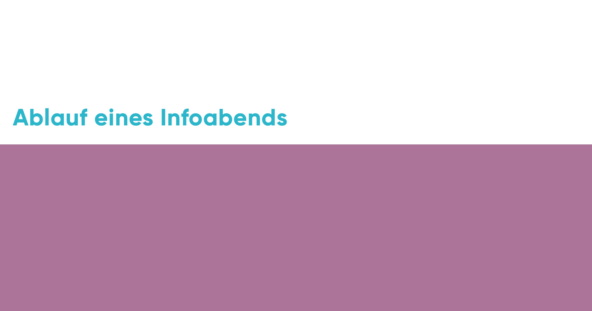 Ablauf eines Infoabends
